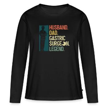 Magenchirurg Papa Bariatirc Chirurgie - Frauen Premium Bio Langarmshirt - Schwarz - Vorne - Julia (174cm)
