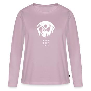 Abenteuer Berge Wanderwege Wald - Frauen Premium Bio Langarmshirt - Altrosa - Vorne - Julia (174cm)