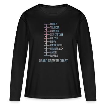 Beard Measurement Chart - Women's Premium Organic Long Sleeve Shirt - black - Front - Julia (174cm)