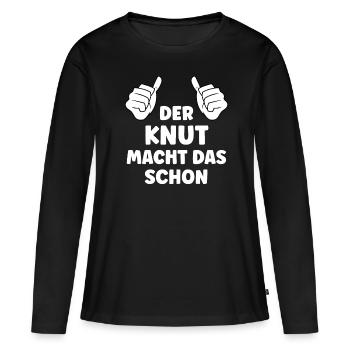 Knut Lustiger Spruch Vorname Name Knut - Frauen Premium Bio Langarmshirt - Schwarz - Vorne - Julia (174cm)