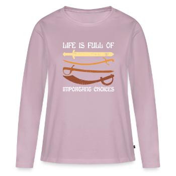 Schwertkampf Und Larp Larping Larper - T-shirt manches longues Premium bio Femme - rose poudré - Devant - Julia (174cm)