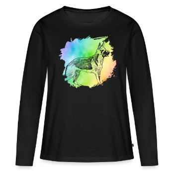 Deutscher Schäferhund - Frauen Premium Bio Langarmshirt - Schwarz - Vorne - Julia (174cm)