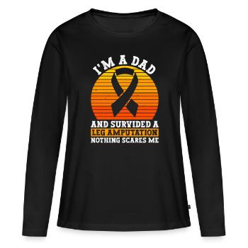 Beinprothese Vater Und Gliedmaßen Verlust - Frauen Premium Bio Langarmshirt - Schwarz - Vorne - Julia (174cm)