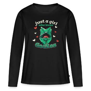 Lézard de Gecko Gecko - T-shirt manches longues Premium bio Femme - noir - Devant - Julia (174cm)