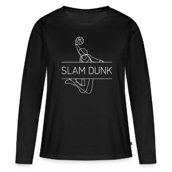 Entraînement de basket-ball Slam Dunk drôle - T-shirt manches longues Premium bio Femme - noir - Devant - Julia (174cm)