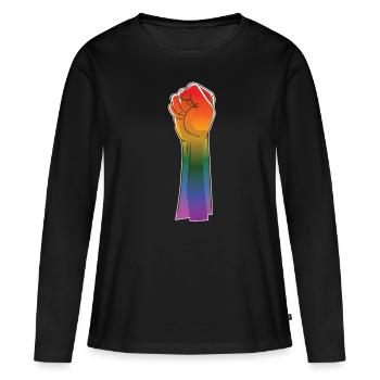 Unity Faust Equality Justice - Women's Premium Organic Long Sleeve Shirt - black - Front - Julia (174cm)