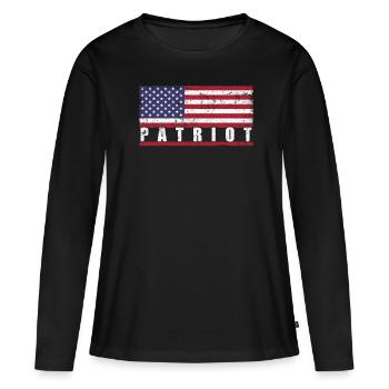 Patriot USA Drapeau Patriotique Fier - T-shirt manches longues Premium bio Femme - noir - Devant - Julia (174cm)