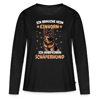 Deutscher Schäferhund Hund Malinois - Frauen Premium Bio Langarmshirt - Schwarz - Vorne - Julia (174cm)