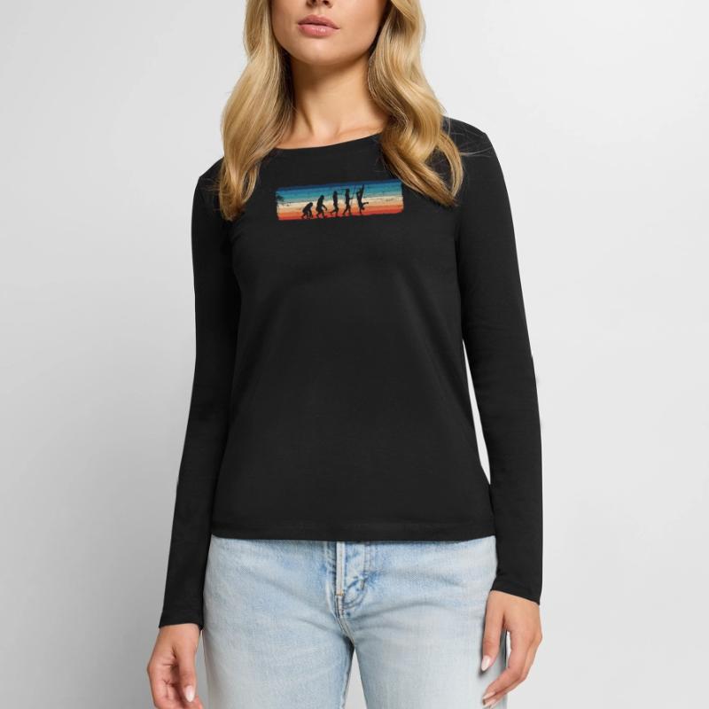 Retro Breakdancing Evolution - Fun T-shirt manches longues Premium bio Femme