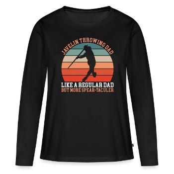 Javelin Throwing Dad - Frauen Premium Bio Langarmshirt - Schwarz - Vorne - Julia (174cm)