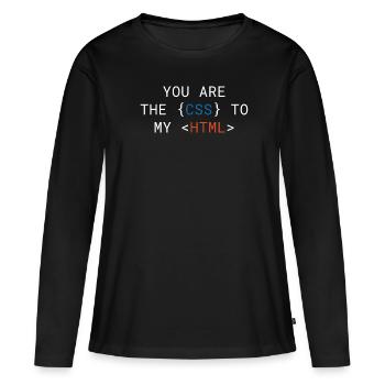 Vous êtes le CSS de mon HTML Cute - T-shirt manches longues Premium bio Femme - noir - Devant - Julia (174cm)