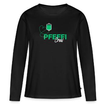 Pfeffi Crew - Lustiges Party Pfefferminz - Frauen Premium Bio Langarmshirt - Schwarz - Vorne - Julia (174cm)