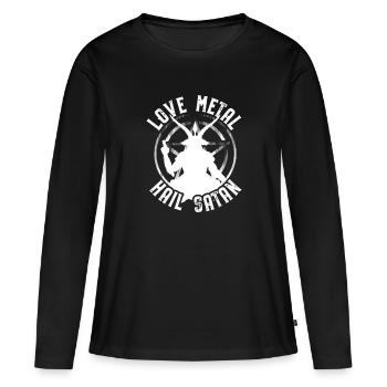Cadeaux de satanisme | Satan Pentagramme sataniste - T-shirt manches longues Premium bio Femme - noir - Devant - Julia (174cm)