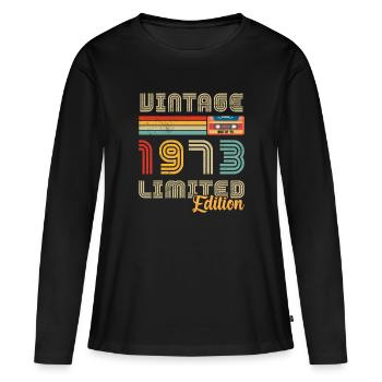 Jahrgang 1973 Geburtstagsgeschenk 1973 - Frauen Premium Bio Langarmshirt - Schwarz - Vorne - Julia (174cm)