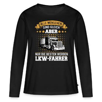 LKW Fahrer Fernfahrer Lastkraftwagenfahrer - Frauen Premium Bio Langarmshirt - Schwarz - Vorne - Julia (174cm)