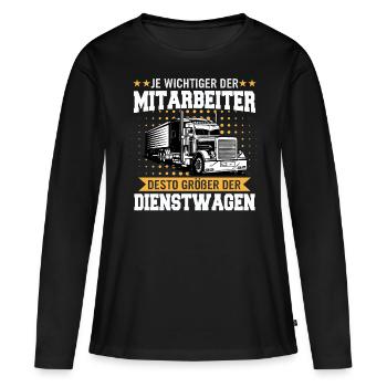 LKW Fahrer Fernfahrer Lastkraftwagenfahrer - Frauen Premium Bio Langarmshirt - Schwarz - Vorne - Julia (174cm)