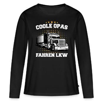 LKW Fahrer Fernfahrer Lastkraftwagenfahrer - Frauen Premium Bio Langarmshirt - Schwarz - Vorne - Julia (174cm)