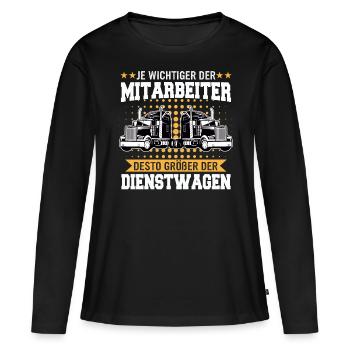LKW Fahrer Fernfahrer Lastkraftwagenfahrer - Frauen Premium Bio Langarmshirt - Schwarz - Vorne - Julia (174cm)