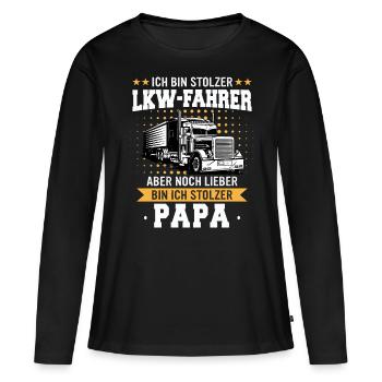 LKW Fahrer Fernfahrer Lastkraftwagenfahrer - Frauen Premium Bio Langarmshirt - Schwarz - Vorne - Julia (174cm)