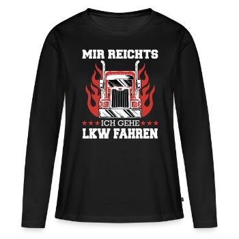 LKW Fahrer Fernfahrer Lastkraftwagenfahrer - Frauen Premium Bio Langarmshirt - Schwarz - Vorne - Julia (174cm)
