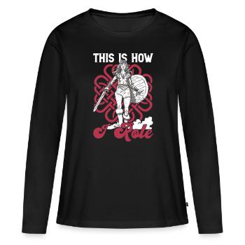 Rpg-rollenspiele Und Larper - T-shirt manches longues Premium bio Femme - noir - Devant - Julia (174cm)