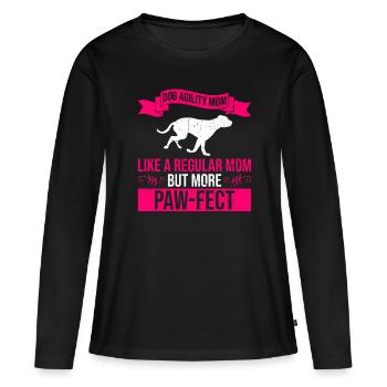 Dog Agility Mom Design Für Hunde-agility-training - T-shirt manches longues Premium bio Femme - noir - Devant - Julia (174cm)
