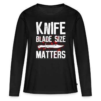 Messer Sammeln Jagdmesser Sammler Messer Sammlung - T-shirt manches longues Premium bio Femme - noir - Devant - Julia (174cm)