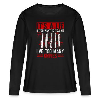 Messer Sammeln Messer Sammler Messer Sammlung - T-shirt manches longues Premium bio Femme - noir - Devant - Julia (174cm)
