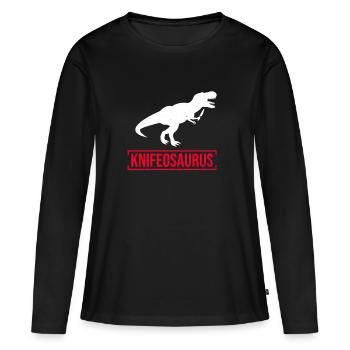 Knifosaurus Knifeaholic Messer Sammler Messer - T-shirt manches longues Premium bio Femme - noir - Devant - Julia (174cm)
