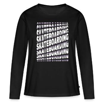 Skateboarding Skate Skater Skateboard Sk8 Font - Women's Premium Organic Long Sleeve Shirt - black - Front - Julia (174cm)
