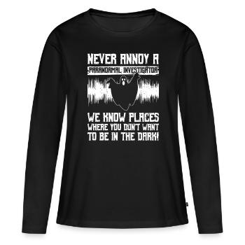 Paranormales Forscherdesign Für Paranormale - T-shirt manches longues Premium bio Femme - noir - Devant - Julia (174cm)