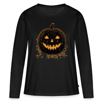 Lanterne Black Jack O - T-shirt manches longues Premium bio Femme - noir - Devant - Julia (174cm)