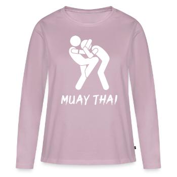 Muay Thai - Frauen Premium Bio Langarmshirt - Altrosa - Vorne - Julia (174cm)