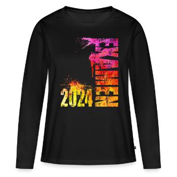 Examen 2024 - Frauen Premium Bio Langarmshirt - Schwarz - Vorne - Julia (174cm)