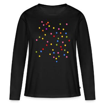 Confettis Carnaval Coloré - T-shirt manches longues Premium bio Femme - noir - Devant - Julia (174cm)
