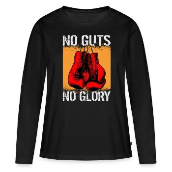 Kein Mut, kein Ruhm Boxen - Frauen Premium Bio Langarmshirt - Schwarz - Vorne - Julia (174cm)
