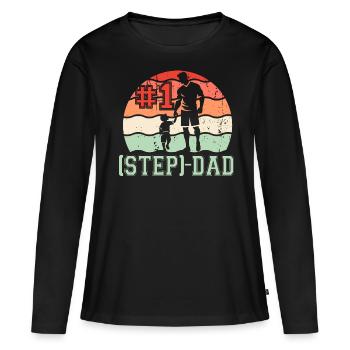 Step Dad - Women's Premium Organic Long Sleeve Shirt - black - Front - Julia (174cm)