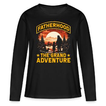 La paternité : la grande aventure - T-shirt manches longues Premium bio Femme - noir - Devant - Julia (174cm)