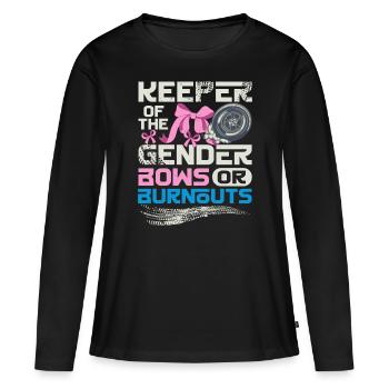 Keeper of the Gender Burnouts or Bows - T-shirt manches longues Premium bio Femme - noir - Devant - Julia (174cm)
