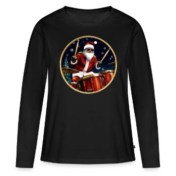 Drummer Christmas - Women's Premium Organic Long Sleeve Shirt - black - Front - Julia (174cm)