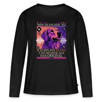 Bâtard. Le remix est meilleur que l’original. - T-shirt manches longues Premium bio Femme - noir - Devant - Julia (174cm)