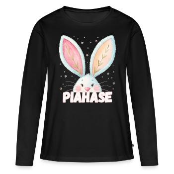Nom Pia Lapin Piahase Nom de l’animal - T-shirt manches longues Premium bio Femme - noir - Devant - Julia (174cm)