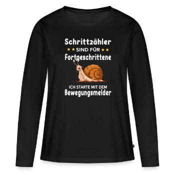 Les podomètres sont destinés aux utilisateurs avancés - T-shirt manches longues Premium bio Femme - noir - Devant - Julia (174cm)