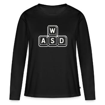 WASD Gamer Buttons – Gaming Control - Women's Premium Organic Long Sleeve Shirt - black - Front - Julia (174cm)