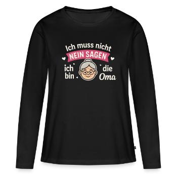 I'm the grandma – I'm allowed to do anything! - Women's Premium Organic Long Sleeve Shirt - black - Front - Julia (174cm)