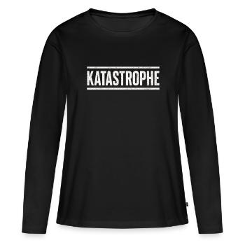 Chemise de déclaration de catastrophe avec humour - T-shirt manches longues Premium bio Femme - noir - Devant - Julia (174cm)