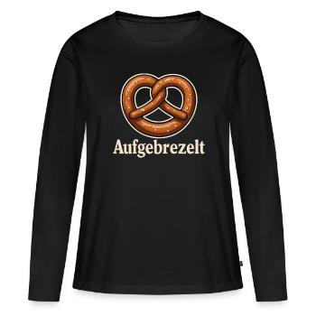 Habillé – Bavarian Bretzel Design - T-shirt manches longues Premium bio Femme - noir - Devant - Julia (174cm)