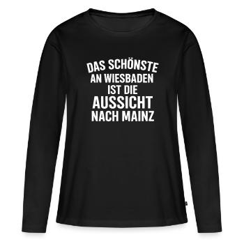 Dicton de Mayence – Voir à la chemise de Mayence - T-shirt manches longues Premium bio Femme - noir - Devant - Julia (174cm)
