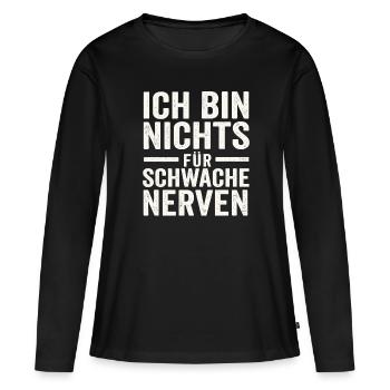 Je ne suis pas pour les âmes sensibles - T-shirt manches longues Premium bio Femme - noir - Devant - Julia (174cm)