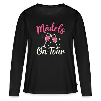 Filles En Tournée, Coupes à , Design de Fête - T-shirt manches longues Premium bio Femme - noir - Devant - Julia (174cm)